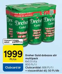 Tesco Dreher Gold dobozos sör ajánlat