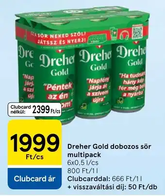 Dreher Gold dobozos sör
