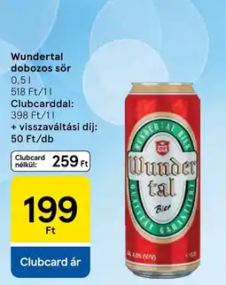 Tesco Wundertal dobozos sör ajánlat