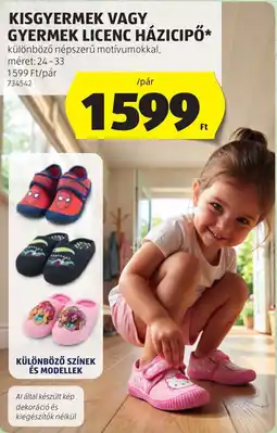 ALDI Gyermek licenc házicipő ajánlat