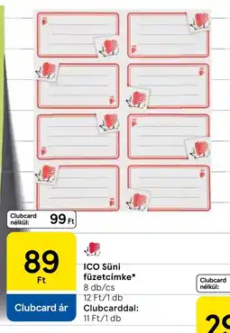 Tesco Ico súni füzetcímké ajánlat
