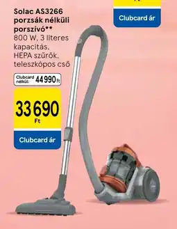 Tesco Solac porzsák nélküli porszívó ajánlat