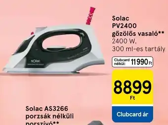 Tesco Solac gőzölős vasaló ajánlat