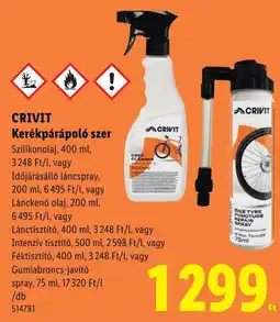 Lidl Crivit kerékpárápoló szer ajánlat