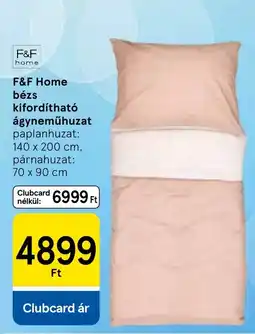 Tesco F&F Home bézs kifordítható ágyneműhuzat ajánlat