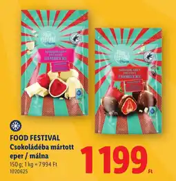Lidl Food festival csokoládéba mártott eper / málna ajánlat