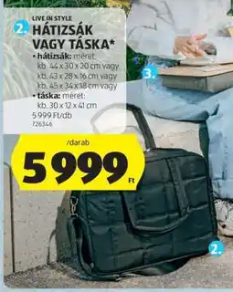 ALDI Hátizsák vagy táska ajánlat