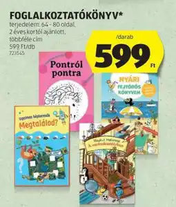 ALDI FOGLALKOZTATÓKÖNYV ajánlat