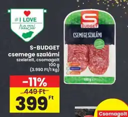 Interspar S-BUDGET csemege szalámi ajánlat