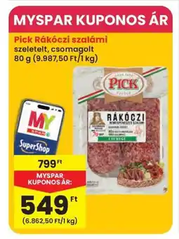 Interspar PICK Rákóczi szalámi ajánlat