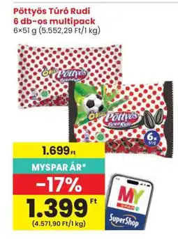 Interspar Pöttyös Túró Rudi 6 db-os multipack ajánlat
