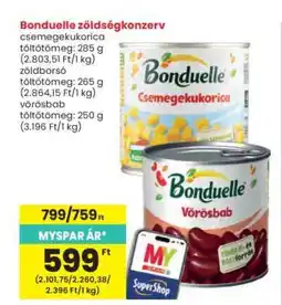 Interspar Bonduelle zöldségkonzerv ajánlat
