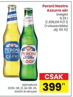 Interspar Peroni Nastro Azzurro sör ajánlat