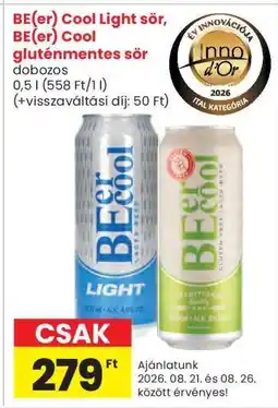Interspar BE(er) Cool Light sör, BE(er) Cool gluténmentes sör ajánlat