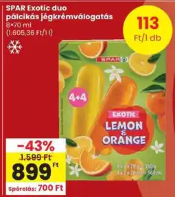 Spar SPAR Exotic Duo pálcikás jégkrémválogatás ajánlat