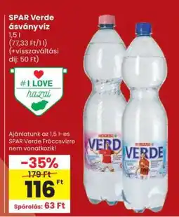 Spar SPAR Verde ásványvíz ajánlat
