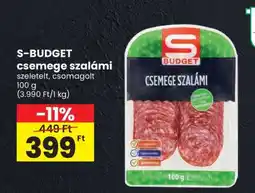 Spar S-BUDGET csemege szalámi ajánlat