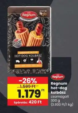 Spar Regnum hot dog kolbász ajánlat