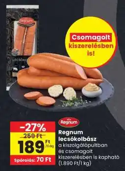 Spar Regnum lecsókolbász ajánlat
