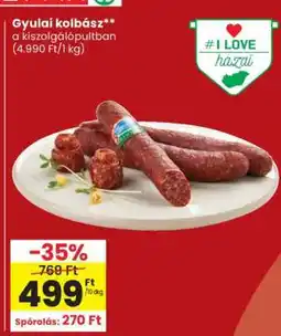 Spar Gyulai kolbász ajánlat
