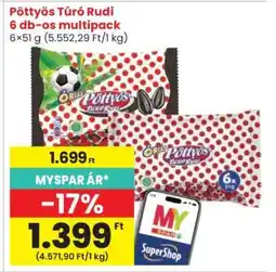 Spar Pöttyös Túró Rudi 6 db-os multipack ajánlat