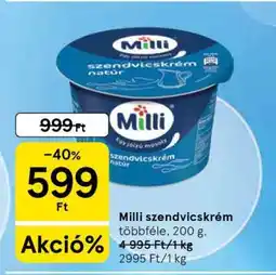 Tesco MILLI Szendvicskrém ajánlat