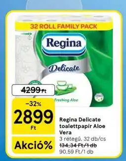 Tesco Regina Delicate toalettpapír Aloe Vera ajánlat