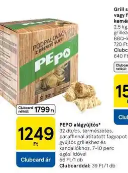 Tesco PEPO alágyújtós ajánlat