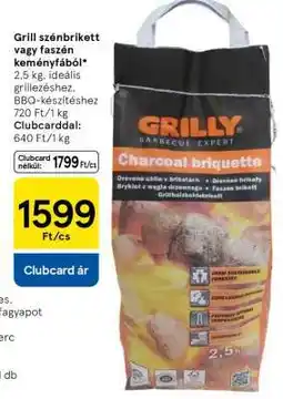 Tesco Grill szénbrikett vagy faszén keményfából ajánlat