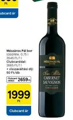 Tesco Mészáros Pál bor ajánlat