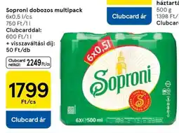 Tesco Soproni dobozos multipack ajánlat