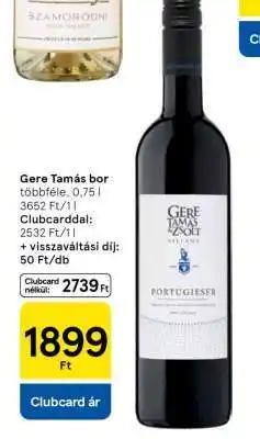 Tesco Gere Tamás bor ajánlat