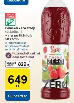 Tesco Pölöskei Zero Szörp ajánlat