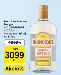 Tesco Ironcides London Dry Gin ajánlat