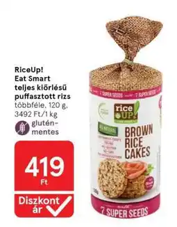 Tesco RiceUp! Eat Smart teljes kiőrlésű puffasztott rizs ajánlat