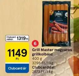 Tesco Grill Master magyaros grillkolbász ajánlat