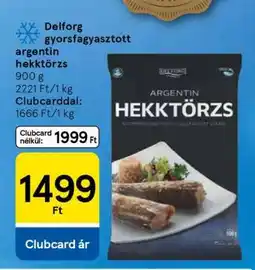 Tesco Delforg gyorsfagyasztott argentin hekk törzs ajánlat