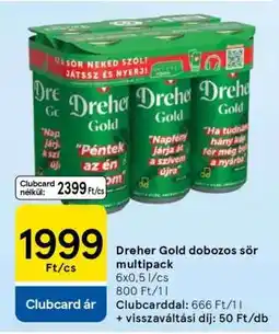 Tesco Dreher Gold dobozos sör multipack ajánlat