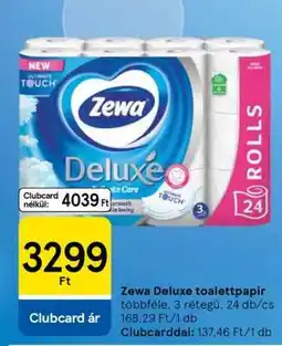Tesco Zewa Deluxe toalettpapír ajánlat