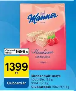 Tesco Manner nyári ostya ajánlat