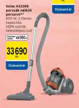 Tesco Solac AS3266 porzsák nélküli porszívó ajánlat