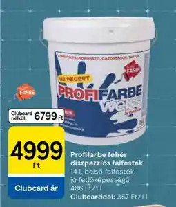 Tesco Profifarbe fehér diszperziós falfesték ajánlat