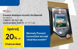 Tesco Prevent általános tisztító törlőkendő ajánlat