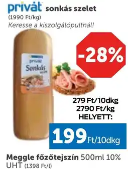 PRIVÁT Privát sonkás szelet ajánlat