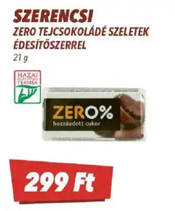 CBA Szerencsi zero tejcsokoládé szeletek ajánlat