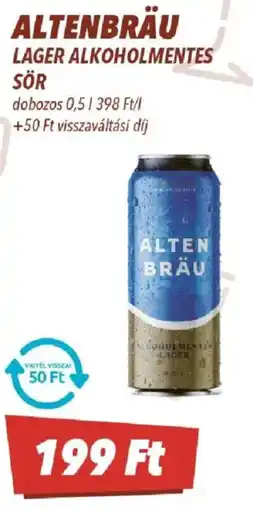 CBA Altenbräu lager alkoholmentes sör ajánlat