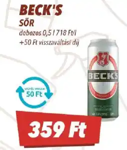 CBA beck's sör ajánlat