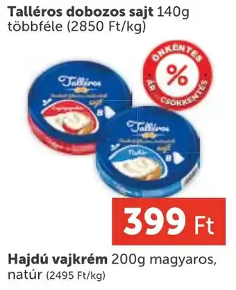 PRIVÁT Talléros dobozos sajt ajánlat