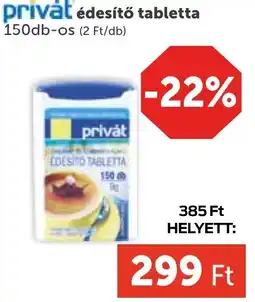 PRIVÁT privát édesítő tabletta ajánlat