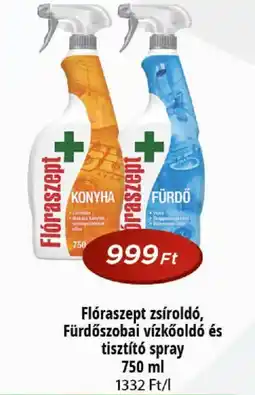 Real Flóraszept zsíroldó, fürdőszobai vízkőoldó és tisztító spray ajánlat